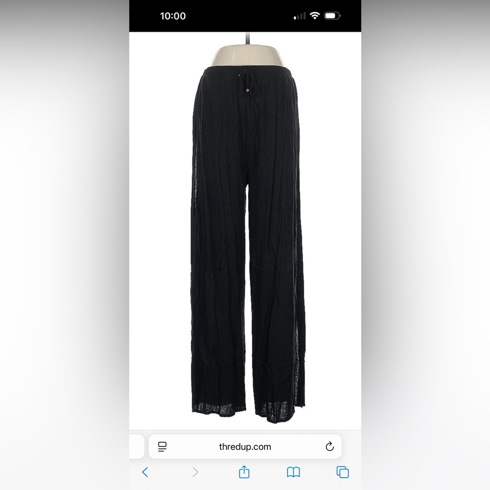 Lulu's black cover up pants with side slit